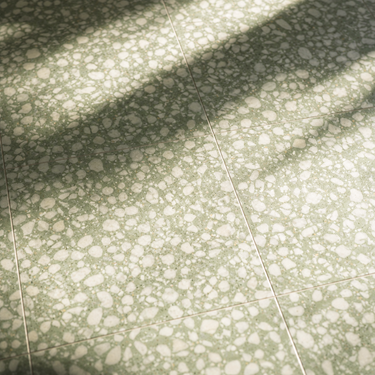 grønn terrazzo flis